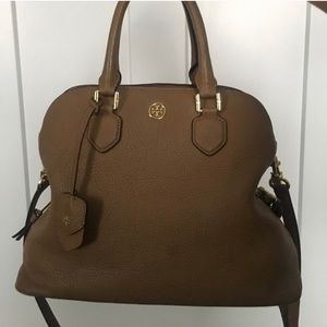 Tory Burch Open Domed Cognac Robinson Satchel